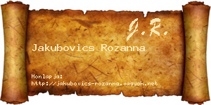 Jakubovics Rozanna névjegykártya